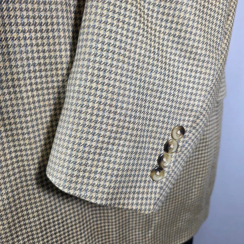 Nautica‎ Men's Sport Coat Blazer Two Button Houndstooth Silk Size 48L